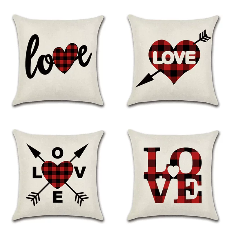 Red pillowcase for St. Valentine's Day, for beloved