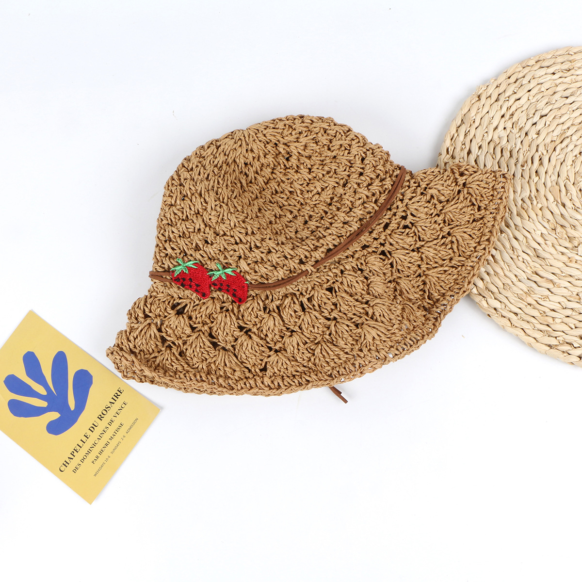 Korean New Fashion Handmade Straw Hat Parent-child Big Along Hat Foldable Sunscreen Sun Hat Wholesale display picture 8