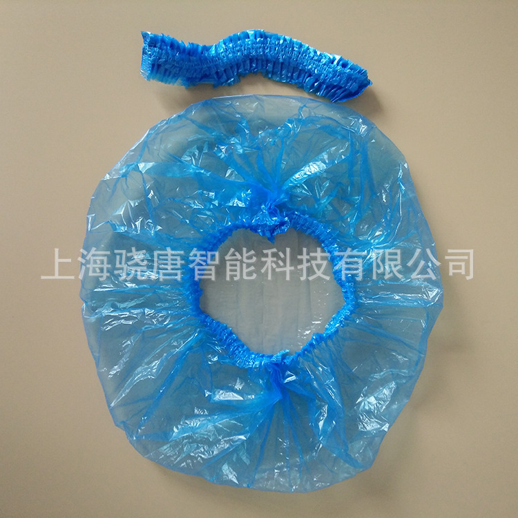 PE Plastic Strip cap sauna hotel waterproof disposable Plastic Shower cap yellow blue white
