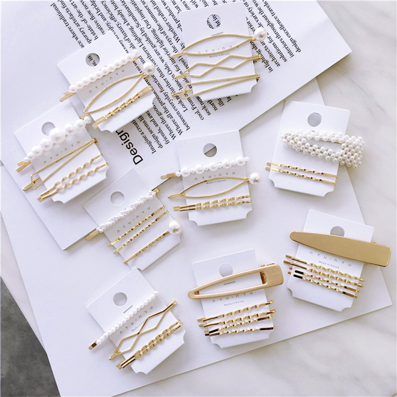 Fashion Geometric Alloy Plating Artificial Pearls Hair Clip 1 Set display picture 7