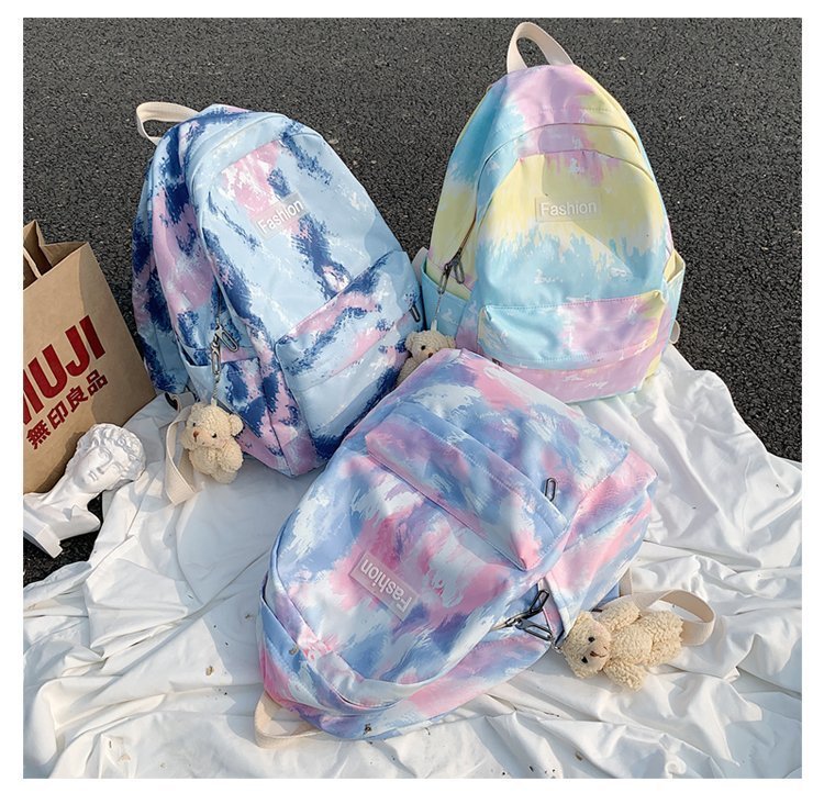 Schoolbag New Korean Fashion Gradient Color Tie-dye Girl Student Schoolbag Backpack Wholesale Nihaojewelry display picture 30