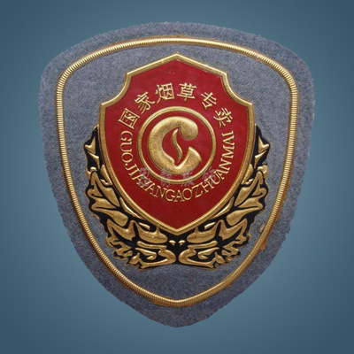 制服高分子硬肩章PVC高頻臂章毛氈底立體式胸章工作服壓花肩牌