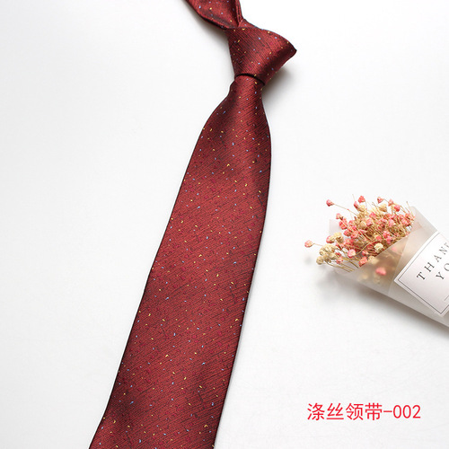 Shengzhou factory directly supplies men's trendy 8cm business formal casual work striped red hand-tied tie