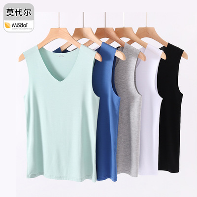 man modal vest Borneol No trace Large Base coat Bodybuilding motion summer black Cotton underwear