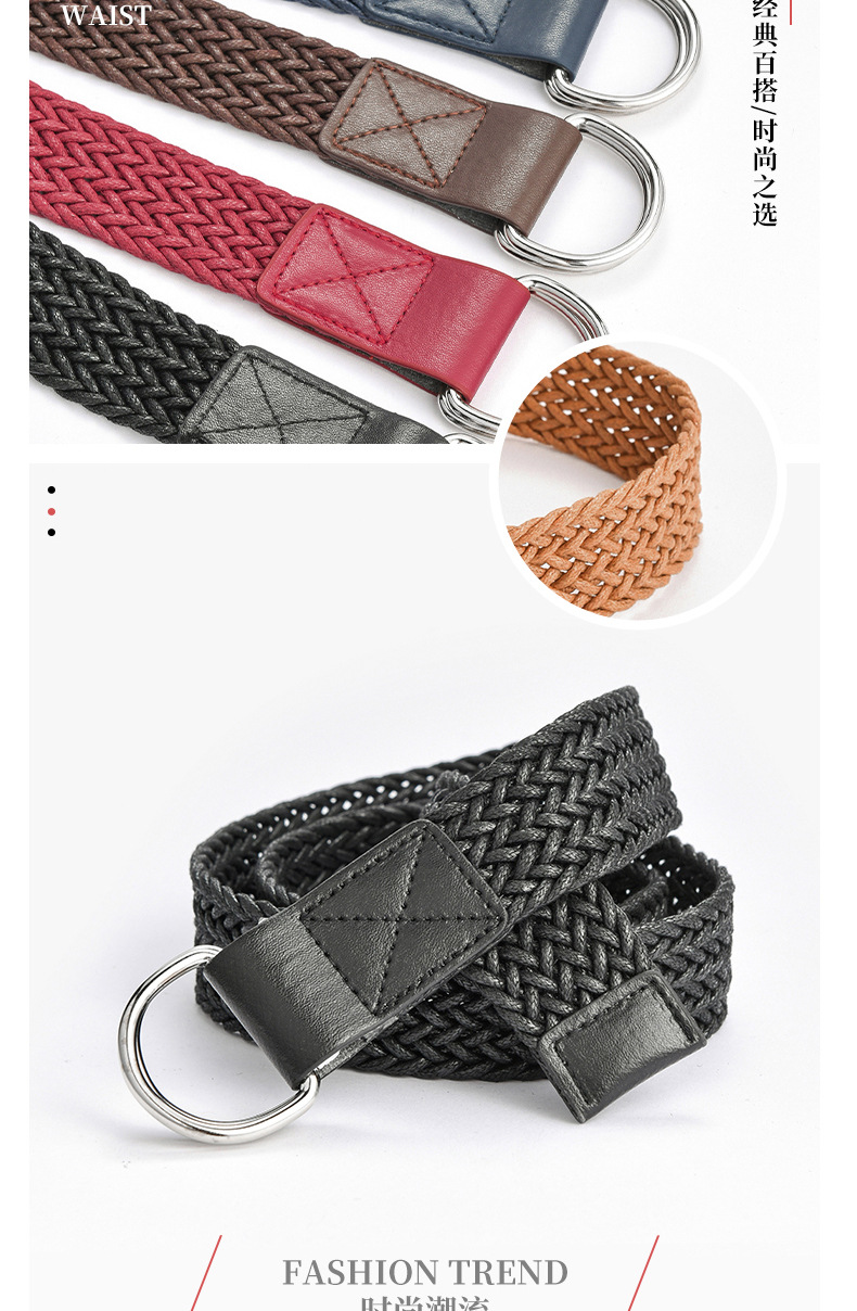 Double Buckle Braided Retro Belt display picture 1