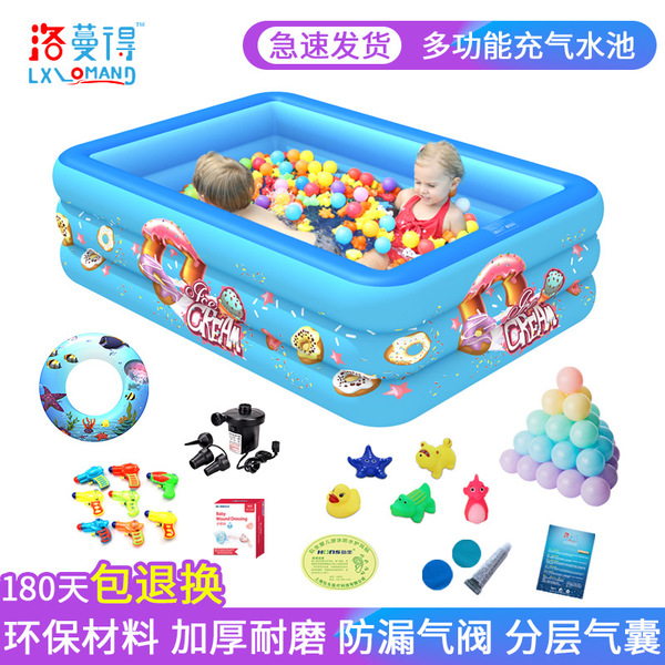 Inflatable square swimming pool
