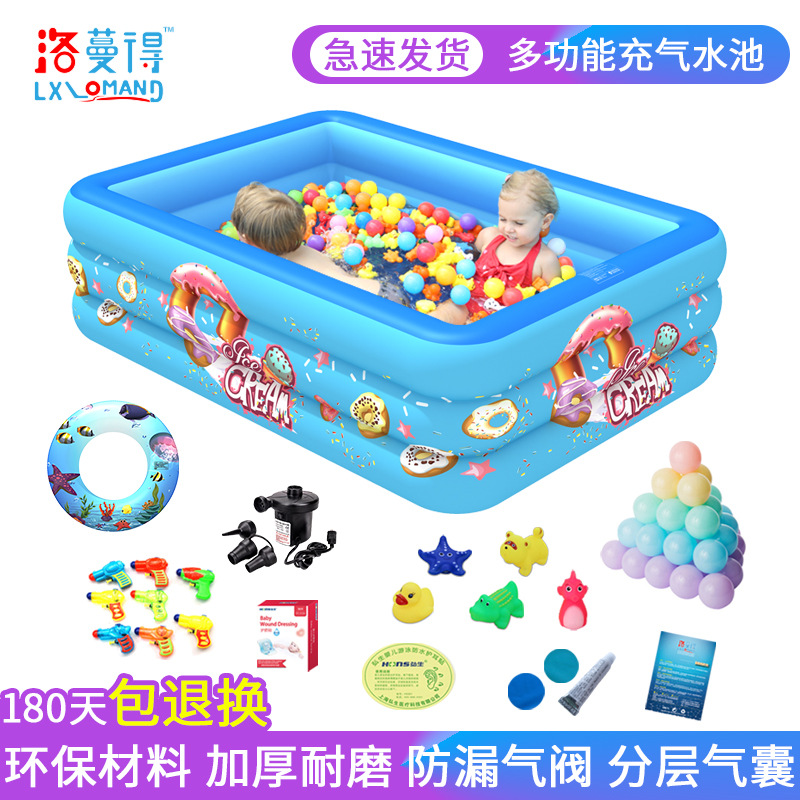 Inflatable square swimming pool