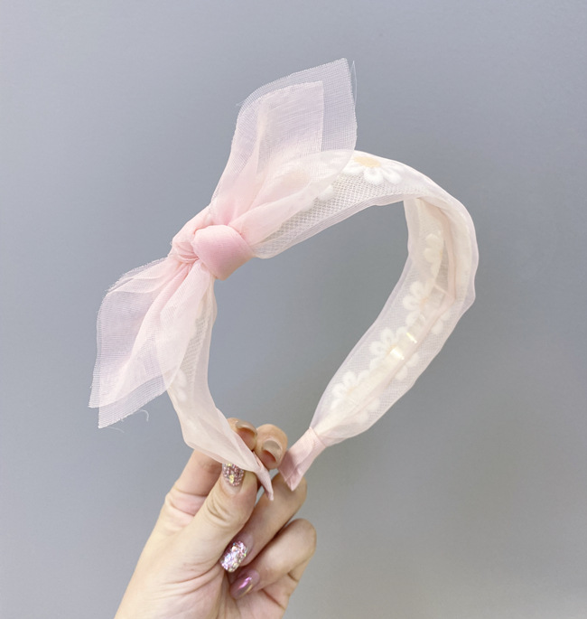 Korean Fashion  New Bow Small Daisy Flower Headband  Fresh  Sweet Headdress Gauze Headband Nihaojewelry Wholesale display picture 7