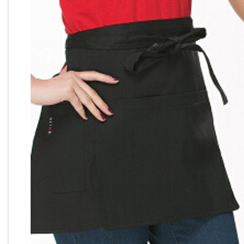 Camarero hombres y mujeres corto delantal negro restaurante del hotel restaurante Occidental cafetería cocina media cintura