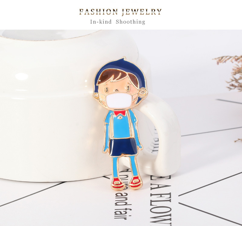 Hot Fashion Cartoon Brooch Little Boy Dripping Oil Brooch Hot Selling Western Accessories Wholesale Nihaojewelry display picture 4