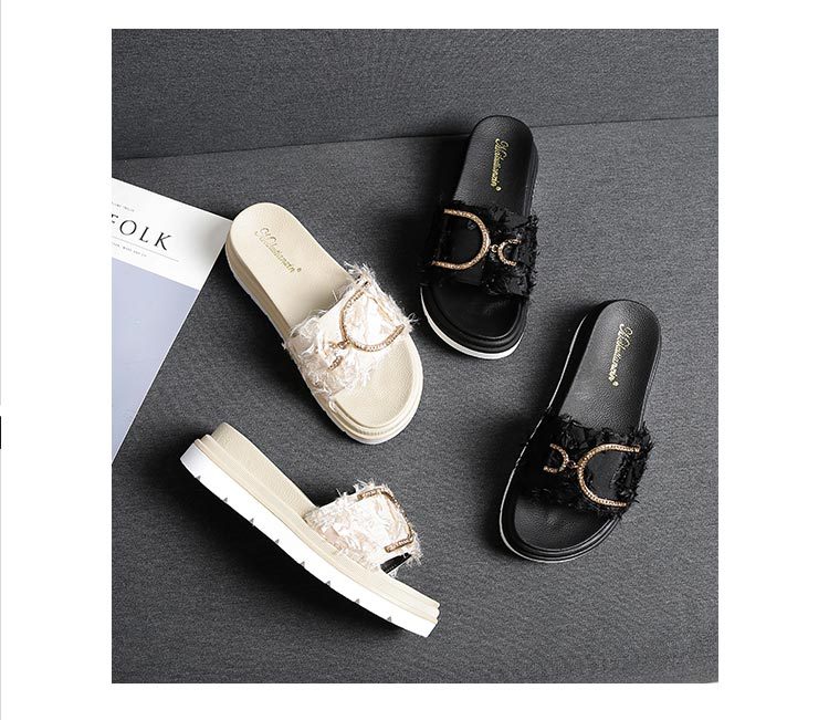 Moterų platforminės basutės ir šlepetės vasaros mada šlepetės_voghion.com