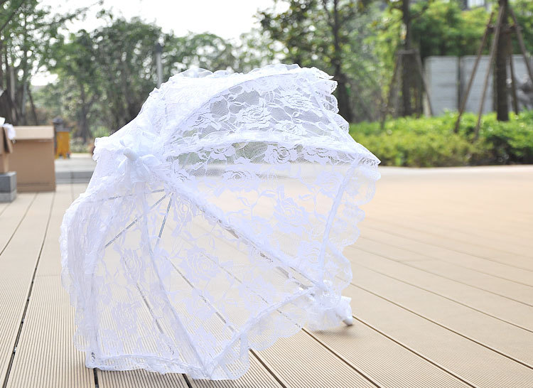 跨境西式婚庆用品新娘蕾丝花边伞花伞创意手工艺伞影楼拍摄工具详情图2