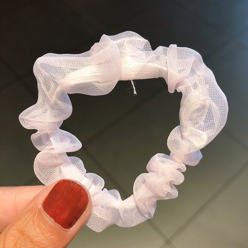 Mädchen Mori Kleine Transparente Netz Garn Bonbon Farbe Dickdarm Haars Chleim Macht Fotos Süßes Und Süßes Gummiband Haars Eil display picture 8