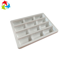 工厂生产CR123A电池塑料包装内托吸塑盒 供应白色ps无盖吸塑托盘