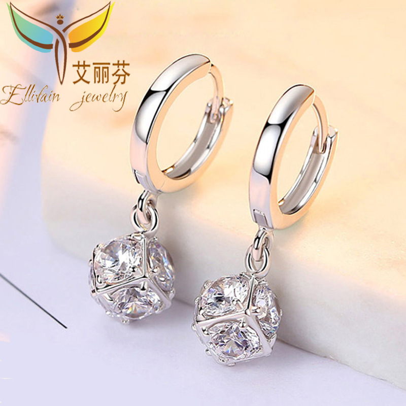 Rubik's cube earrings S925 sterling silv...