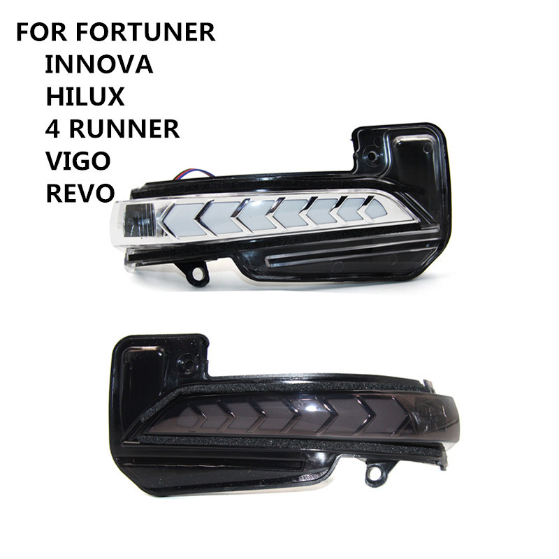 FOR FORTUNER流光轉向LED后視鏡罩燈INNOVA后視蓋燈VIGO后鏡罩燈
