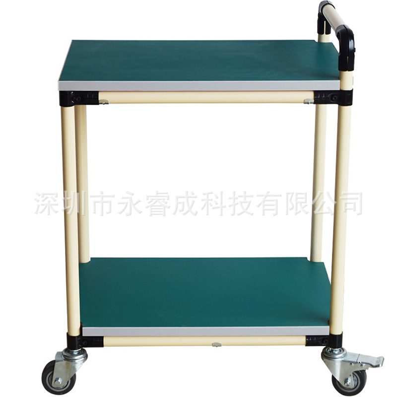 热卖精益管周转车 移动置物架工具车 平面测试台防静电推车工作台