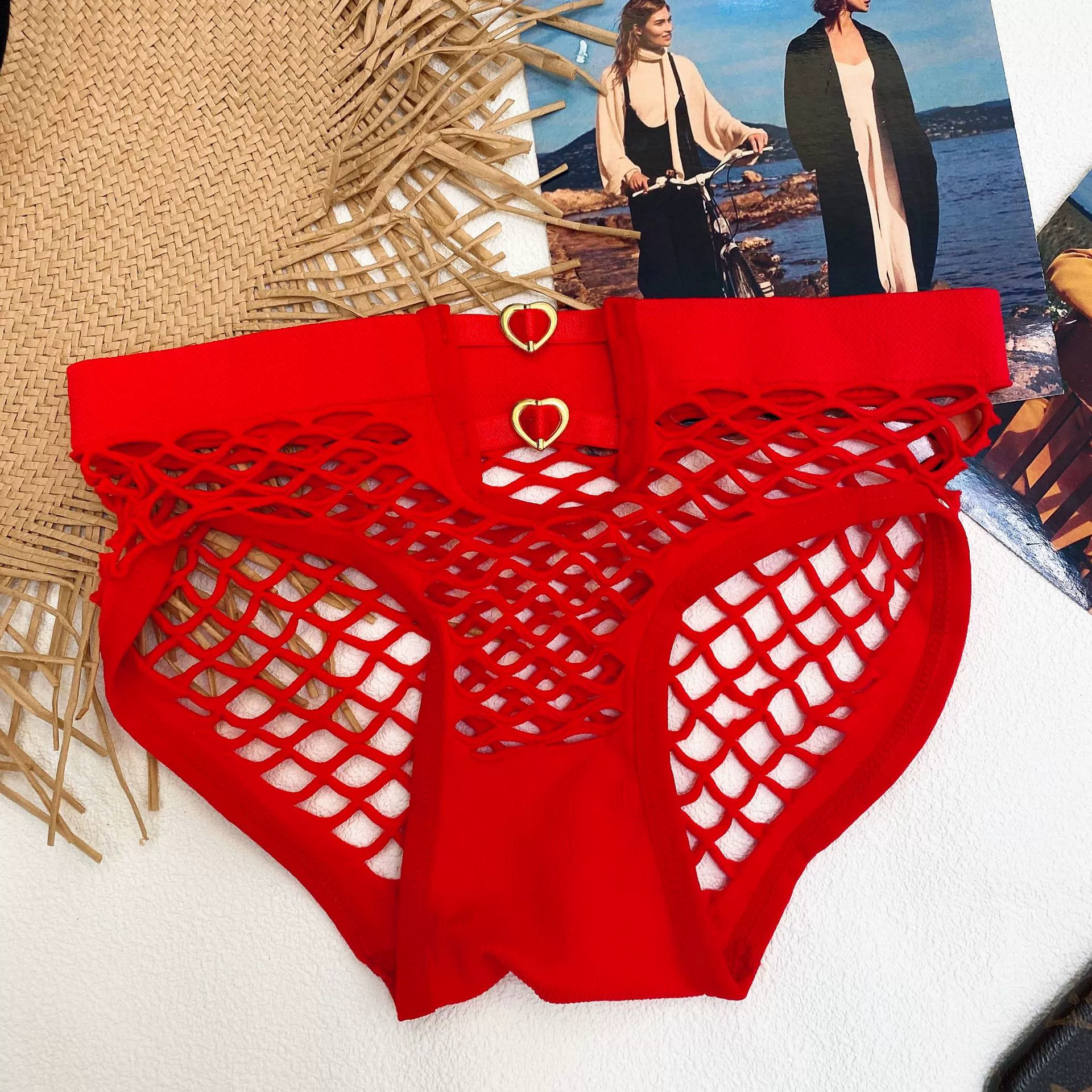 Женские сексуальные трусы средней посадки, дышащая сетка, plus size, единый размер (40–80 кг)