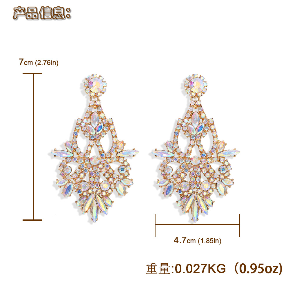 Fashion Full Diamond Acrylic Earrings Luxury Irregular Geometric Wild Earrings display picture 19