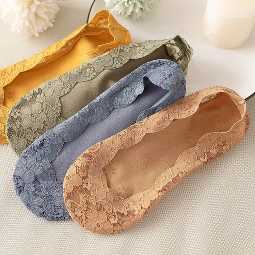Very good quality women's lace invisible socks silicone non-slip shallow mouth women's socks Korean style sweet socks