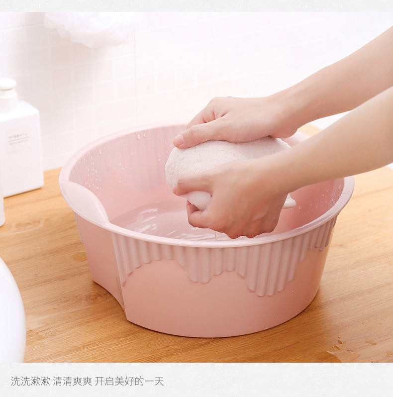 洛可可婴儿小脸盆 家用塑料脸盆 加厚宝宝洗脸盆