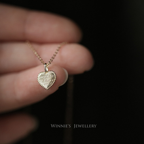 I love you S925 sterling silver plated 14K gold necklace pendant Iloveyou love small gold coin pendant girlfriend gift