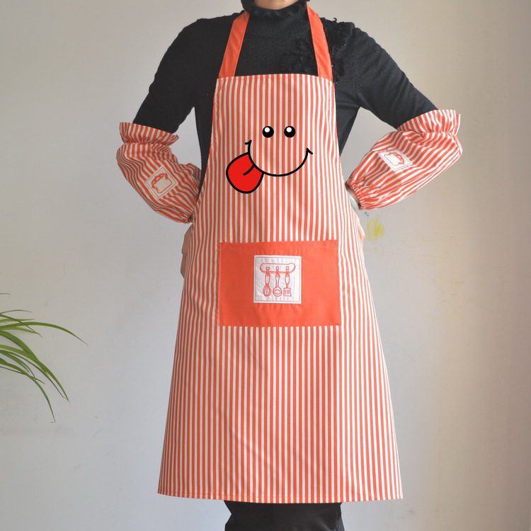 Delantal de cocina antiincrustantes de moda a prueba de aceite de mangas Adulto Femenino de los hombres de trabajo en casa de impresión de logotipo personalizado