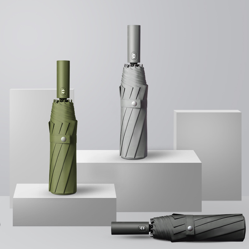 2021款雨傘 全自動定制三折傘太陽傘 防曬 遮陽晴雨傘折疊 廣告傘