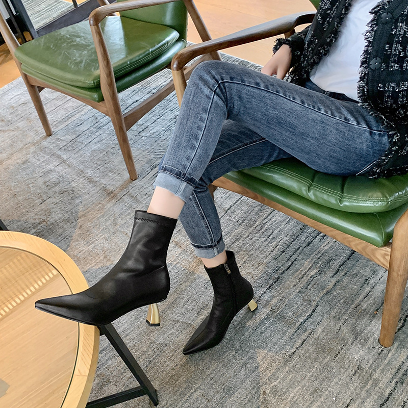 Chiko Kaylen Pointed Toe Curved Heels Boots