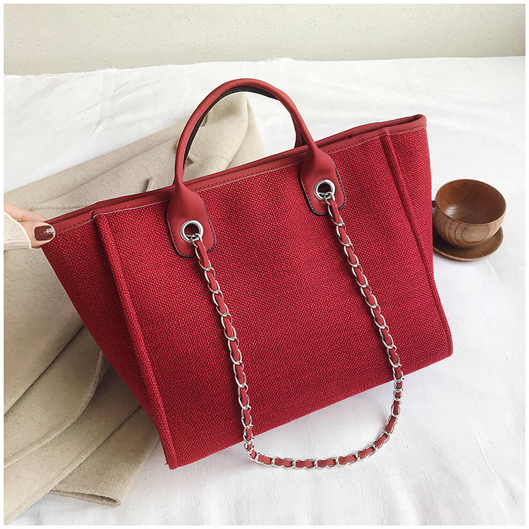 Yuezi Foreign Trade 2024 New European and American Bucket Women's Bag Large Capacity Portable Single Shoulder Diagonal Chain Tote Bag_voghion.com