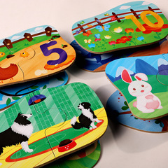 Look for the new scene matching puzzle, a wooden animal children's hand-held puzzle for intellectual development.