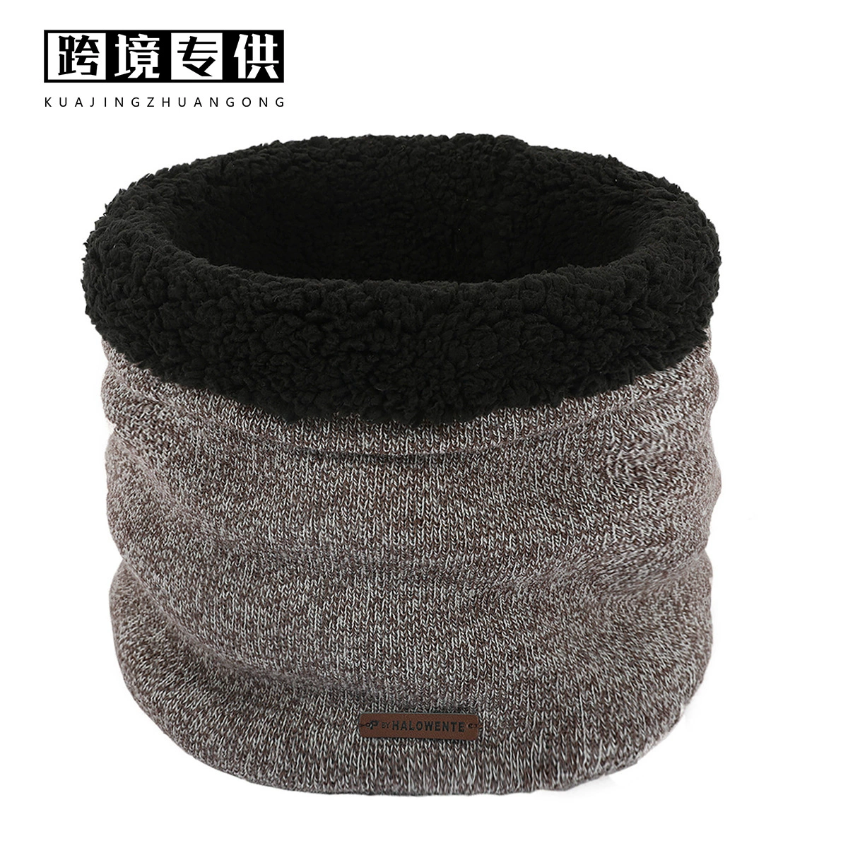 Men's winter knitted fashionable keep warm fleece scarf, increased thickness