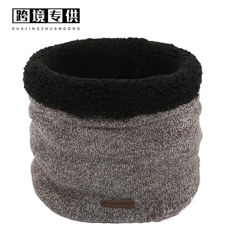 Men's winter knitted fashionable keep warm fleece scarf, increased thickness