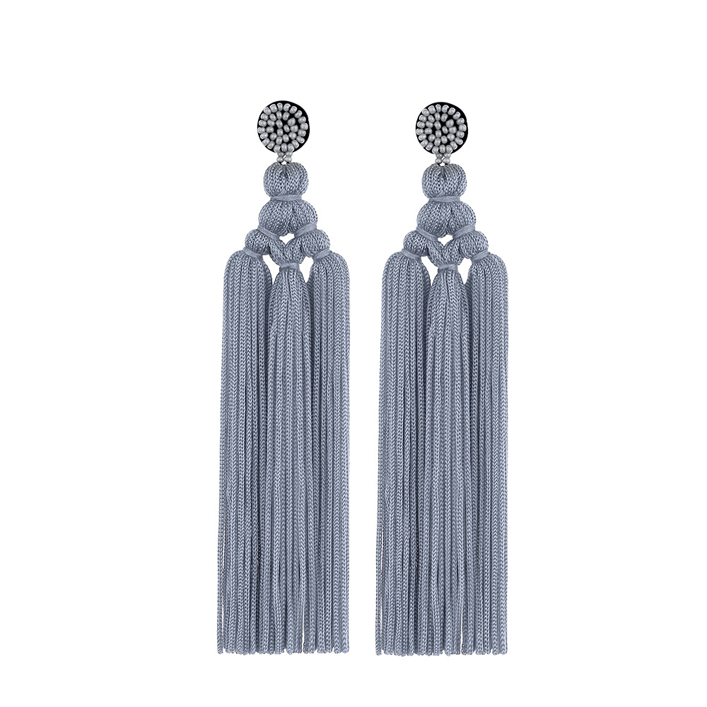 1 Pair Original Design Tassel Dacron Thread Seed Bead Women's Drop Earrings display picture 2