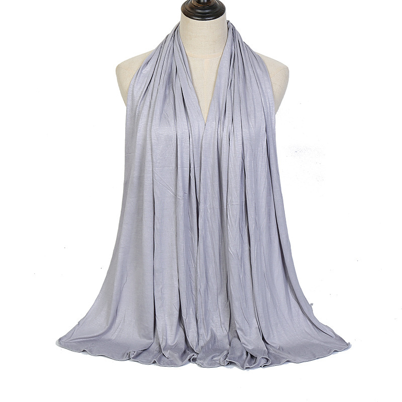 Plain Elastic Jersery Cotton Hijab Shawl Women Jersey Scarf|undefined