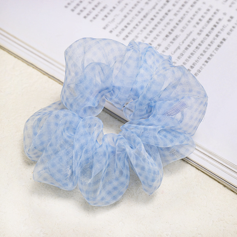 Mesh Plaid Hair Rope Large Intestine Hair Ring Ball Head Rubber Band Tie Hair Scrunchies Wholesale Nihaojewelry display picture 5