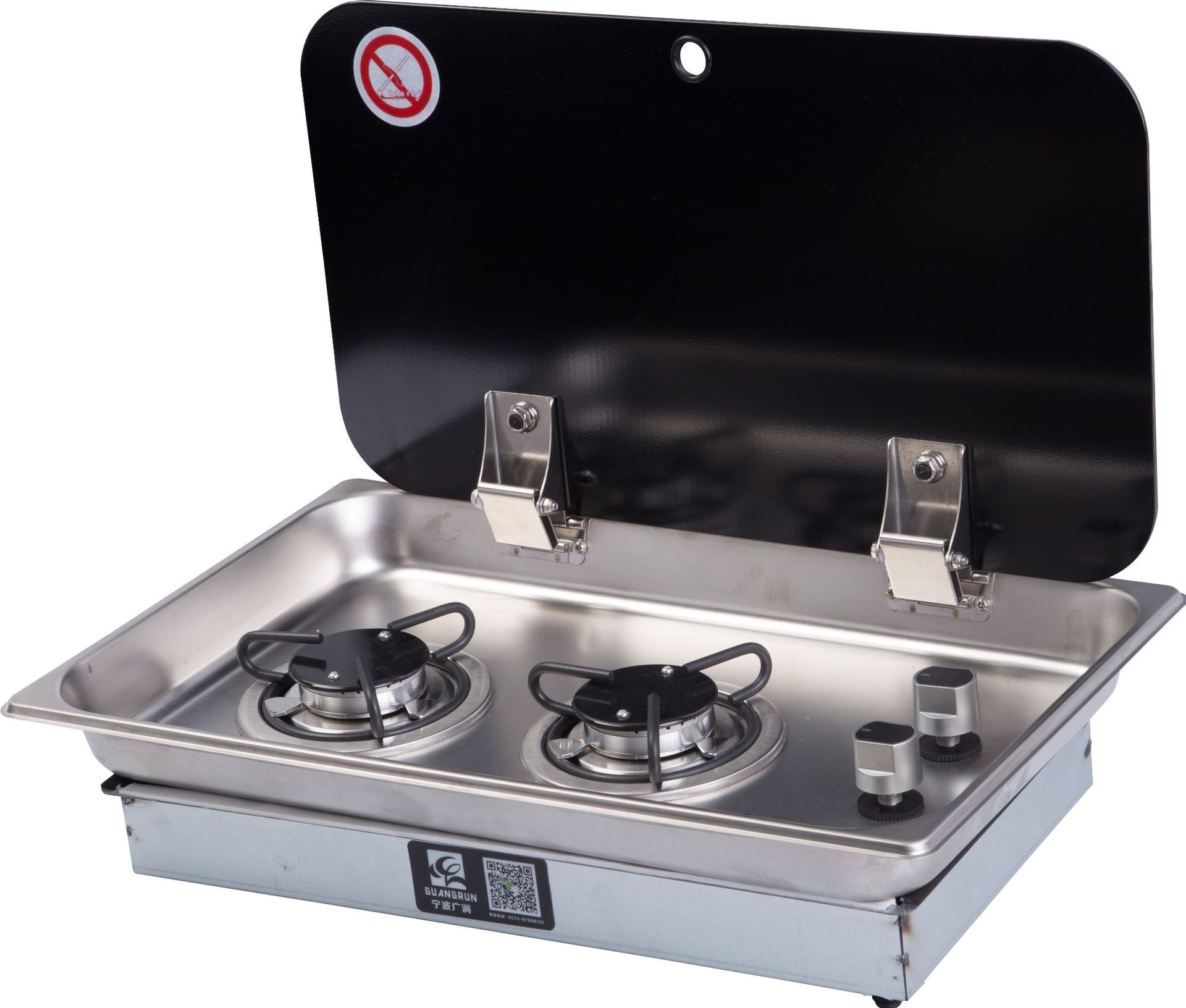 Ventas directas de fábrica Estufa de gas de RV genuina Guangrun Accesorios de RV con tapa de vidrio Estufa de gas de yate GR-902