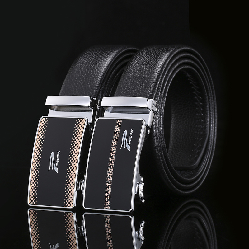 帕凱奇 男士皮帶合金自動扣腰帶耐刮耐磨商務休閑褲腰帶現貨批發