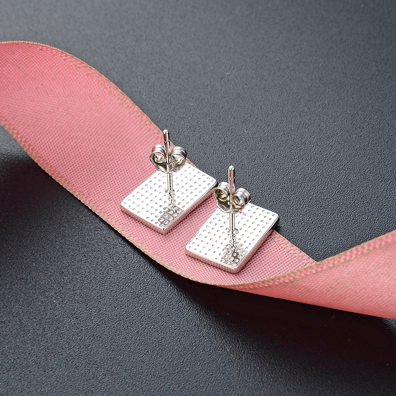 Gota de aceite de color marca s925 pendientes de plata japonés y coreano creativo inconformista poker pendientes femeninos fuente de fábrica al por mayor