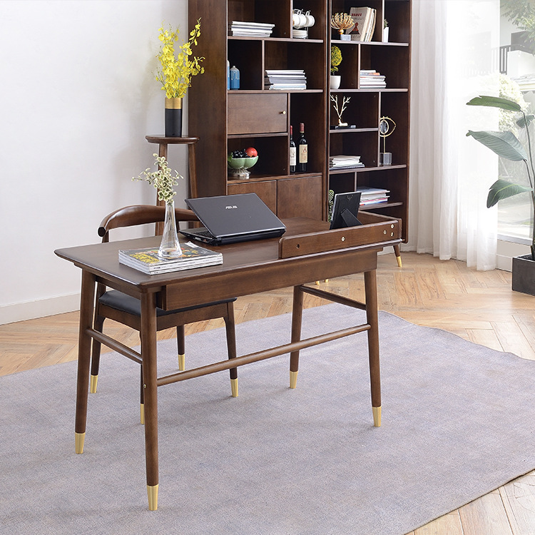 北欧风实木书桌台式电脑桌家用简易卧室写字学习桌工作桌