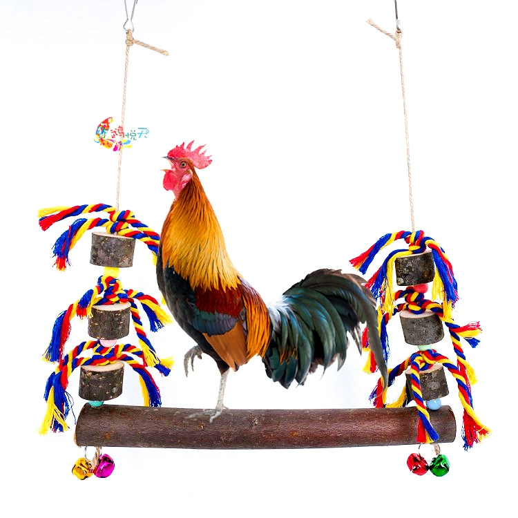 Yueyue большой попугай качели домашнее животное курица качели курица петух хлопковая веревка цвет бусин колокольчик с кожной подставкой палка