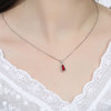 Fashionable ruby pendant, zirconium, earrings