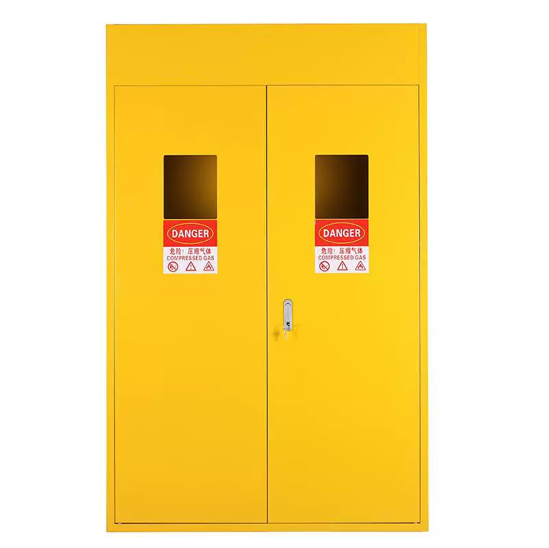 Цельнометаллический интеллектуальный сигнализатор, выхлопная труба, взрывозащищенный шкаф для газового баллона, защитный шкаф, лабораторный шкаф для хранения газового бака с двумя бутылками, шкаф для баллона