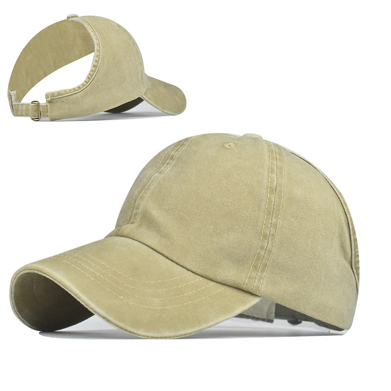 Gorra de cola de caballo media gorra de béisbol personalizada a prueba de sol corbata a prueba de sol sombrero de cola de caballo color sólido verano deportes al aire libre gorra de pico