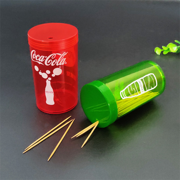 定制飯店塑料牙簽筒 酒廠圓形牙簽盒加印LOGO 醫院廣告促銷牙簽瓶