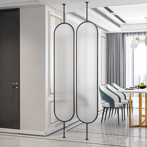 Rotatable tempered glass screen Nordic light luxury partition simple living room porch blocking wall bedroom decoration household