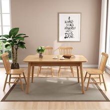 北歐實木餐桌椅白坯家具白茬餐桌歐式家具原木色胡桃色餐桌桌子