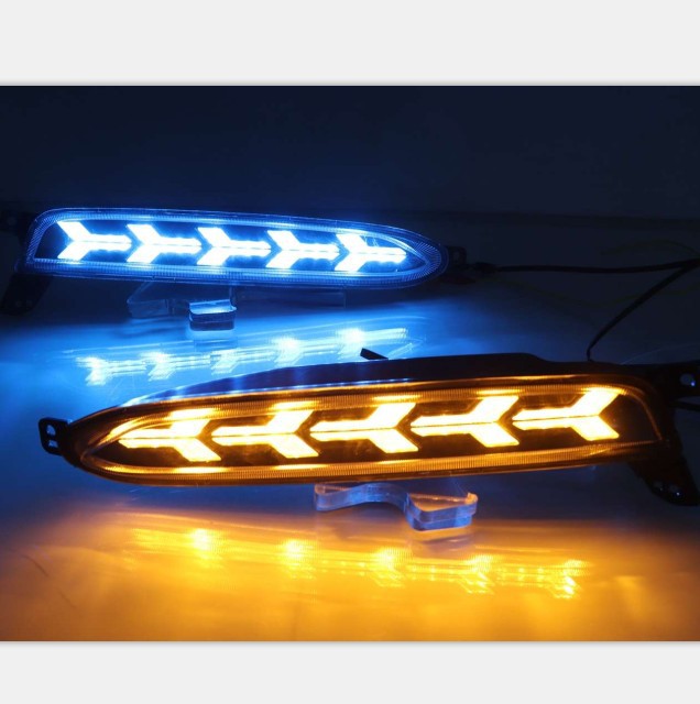 Adecuado para Honda xrv Luz de marcha diurna XR-V luz diurna Fishbone Luz de marcha diurna 3-color streamer