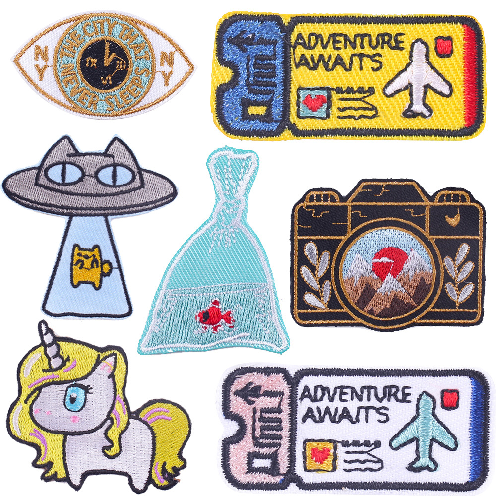5g Weight 1 Piece Cartoon Style Cute Spaceship Black Clothing Sticker Patches