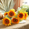 Artificial Flower Sunflower 3 Flocking Hands Bouquet of flowers Northern Europe Home Furnishing Silk flower ornament Artificial flower Sun flower